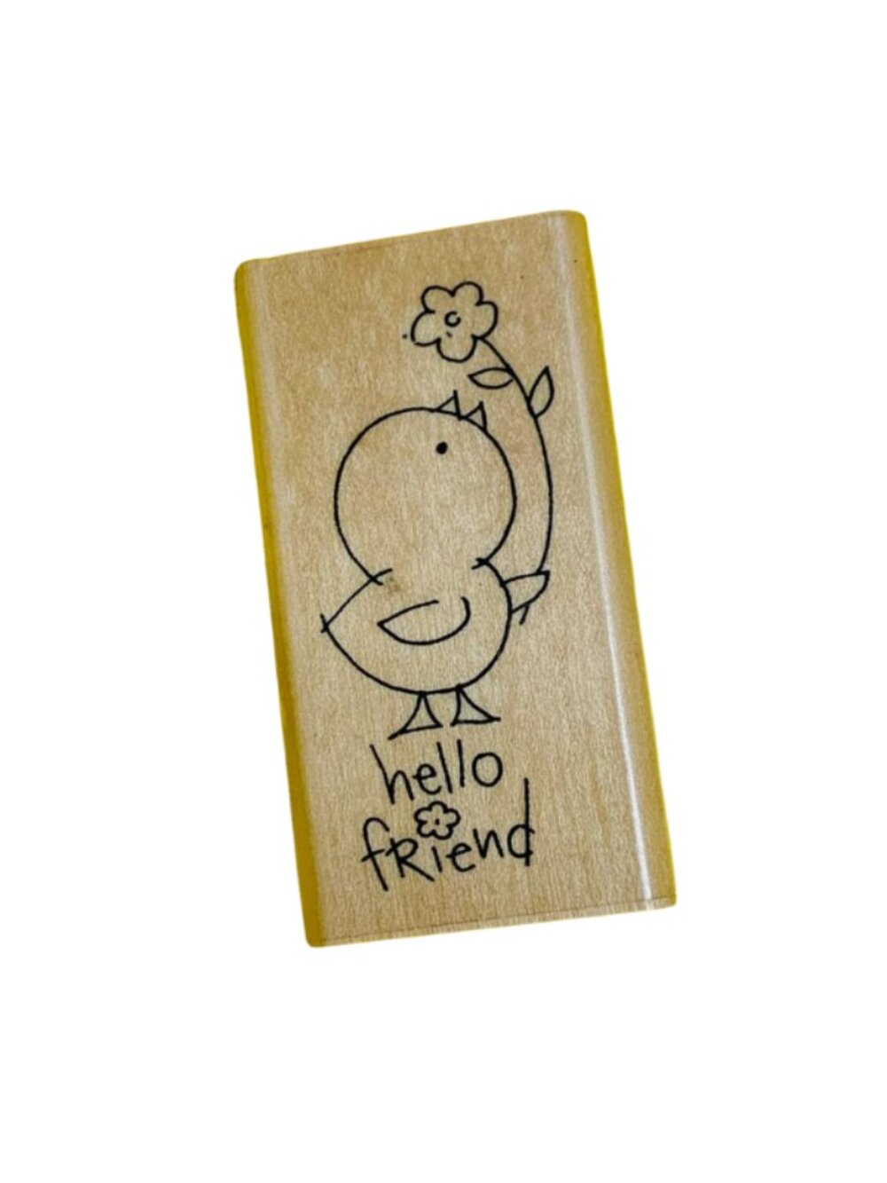 Stampendous Hello Friend Chick Rubber Stamp